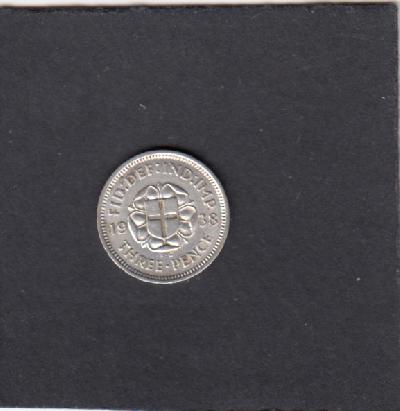 Beschrijving: 3 Pence GEORGIUS VI  